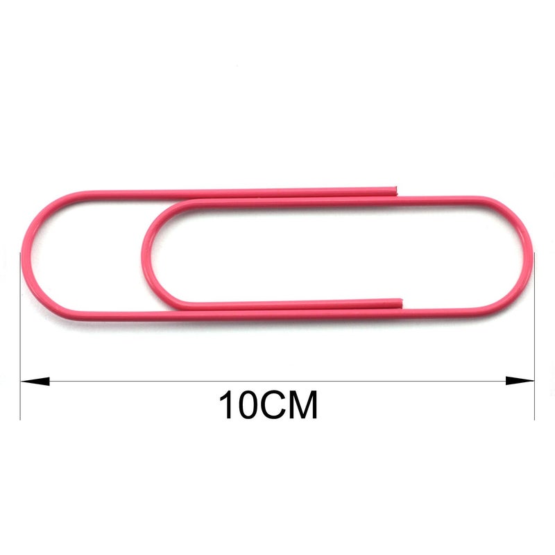 RuiLing Pink Paper Clips 4" Inch (100mm) Mega Large Jumbo Giant Big Paper Clips,Vinyl Coated,Massive Mega - 20 Pack - Image 2